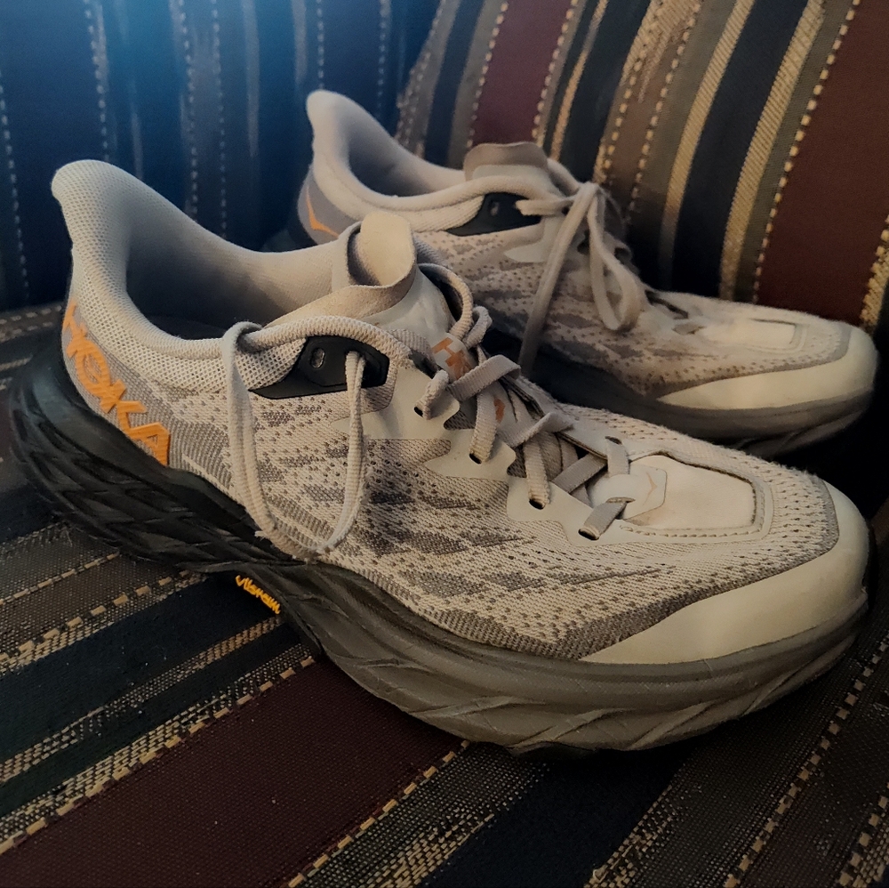 Hoka One One Speedgoat 5 Wide Trail Running Shoe Harbor Mist/Black Men's - Picture 5 of 11